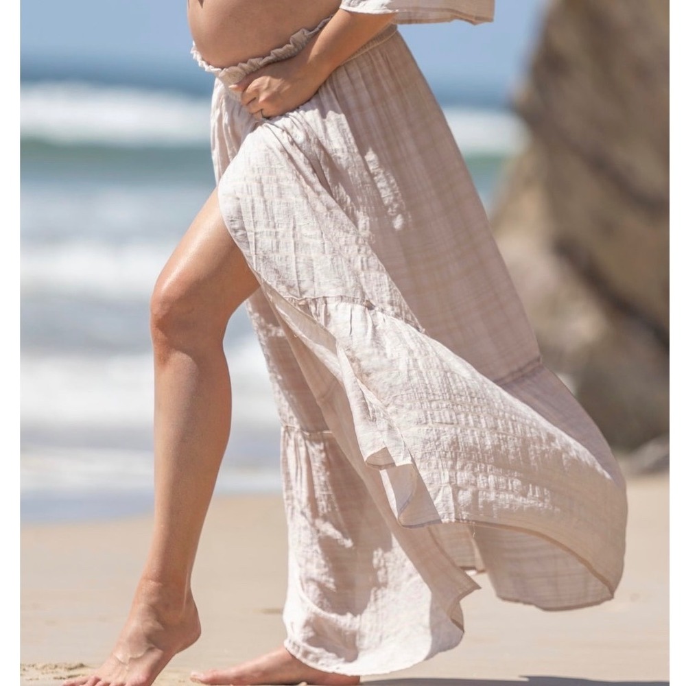 Angel Maternity Chantal Photoshoot Skirt Nude Pink Sheer Ethereal Soft Girl M/L